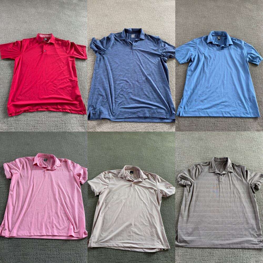 Men’s L/XL Golf Polo Shirts Bundle of 6